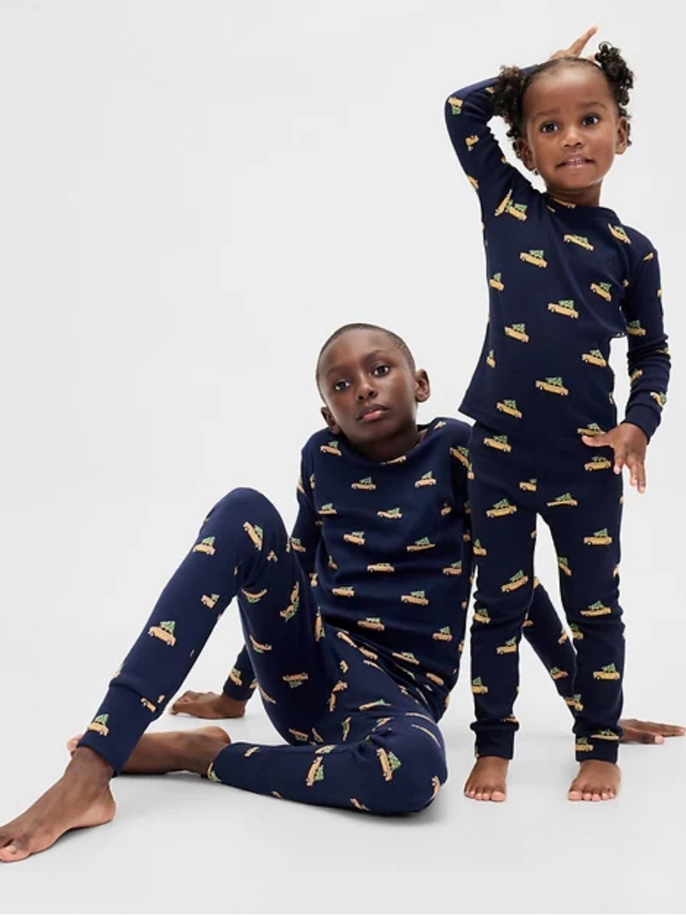 Kids Navy holiday theme Print One-Piece Pajamas by Gap